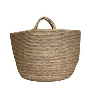 Handcrafted Woven Jute With Sturdy Handles & Spacious Interior Bucket Tote Bag